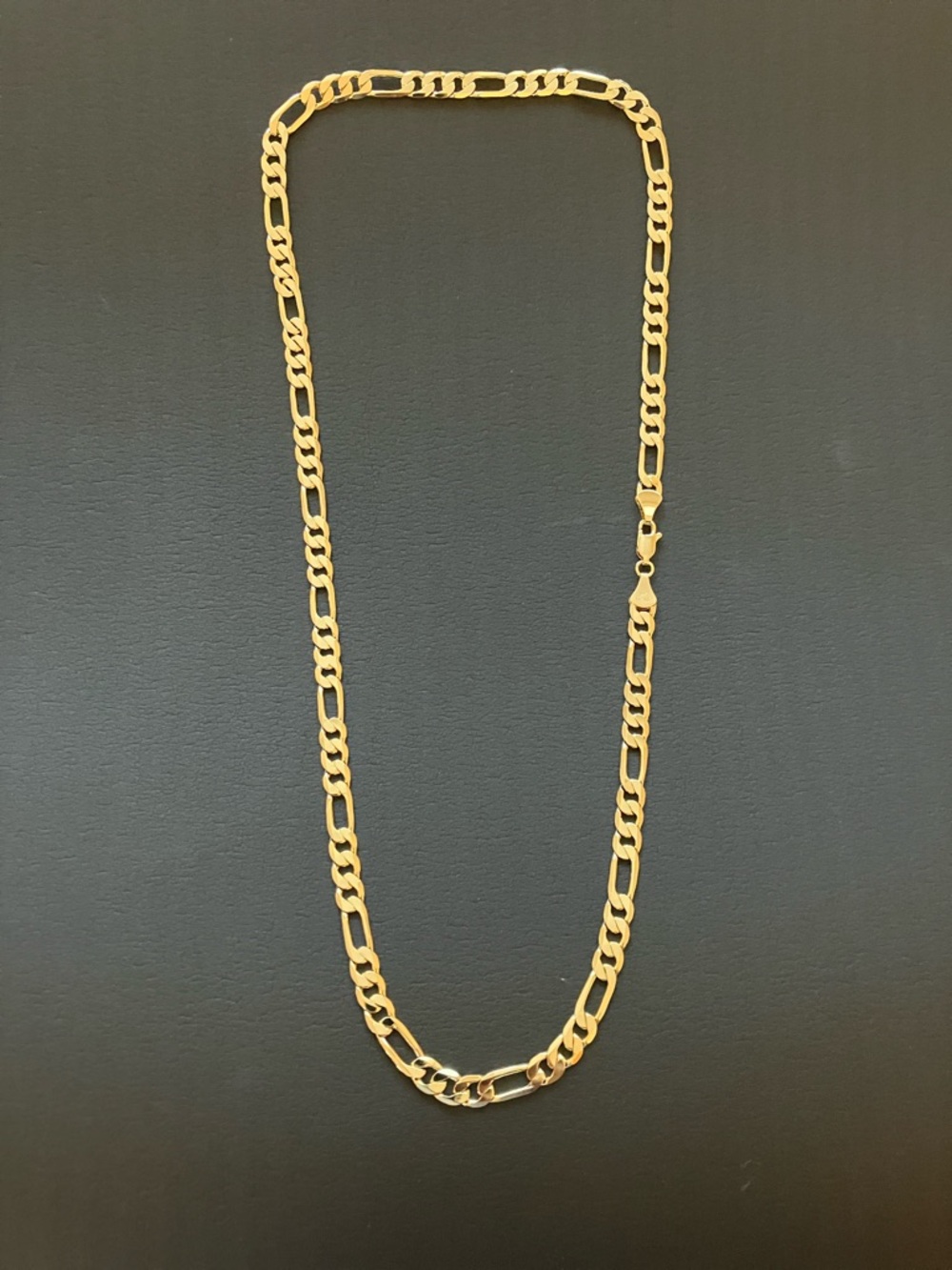 14K Gold Bonded Figaro Link Chain Necklace 24”